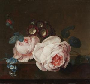KNIP Nicolaes Frederik I,Still Life with Roses, Primroses and Forget-Me-Not,Lempertz 2022-11-19