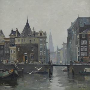 KNIP Willem Anton Alexander 1883-1967,A view of the Schreierstoren, Amsterdam,Christie's 2012-09-04