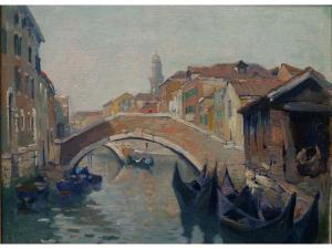 KNIP Willem Anton Alexander 1883-1967,Veduta di canale di Venezia,Caputmundi Casa d'Aste 2013-09-30