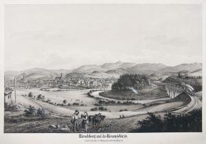 Knippel Ernst Wilhelm 1811-1900,Hirschberg und das Riesengebirge Widok Jel,1850,Sopocki Dom Aukcjny 2018-02-17