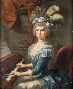 KNOLLER Martin 1725-1804,Ritratto di gentildonna al pianoforte,1790,Casa d'Aste Arcadia 2021-10-18