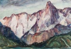KNOPF Nellie Augusta 1875-1962,Mountains Beyond the Plateau, Glacier Park,Hindman US 2020-10-01