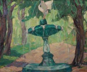 KNOPF Nellie Augusta 1875-1962,The Fountain,Barridoff Auctions US 2021-08-14
