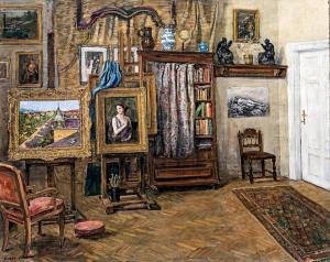 KNOPP Imre, Emerich 1867-1943,A művész műterme,Nagyhazi galeria HU 2023-12-12
