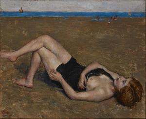 KNOPP Imre, Emerich 1867-1943,Female figure reclining in a coastal landscape,Rosebery's 2024-03-12