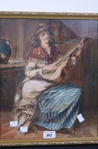 KNOWLES Davidson 1878-1909,Romany Ladies, one playing the guitar, ,Bamfords Auctioneers and Valuers 2007-03-21