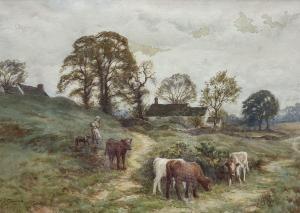 KNOWLES Frederick James 1874-1931,Calves by a Farmstead,David Duggleby Limited GB 2023-11-18