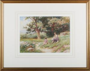 KNOWLES Frederick James,Three Figures on a Grassy Bank,20th century,Tooveys Auction 2023-01-18