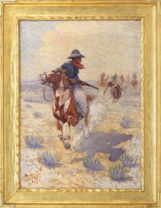 KNOWLES Sr. Joseph Edward 1869-1942,The Chase - Cowboy,Eldred's US 2019-04-05