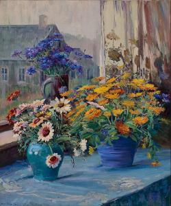 KNOWLTON Maud Briggs 1870-1956,Flowers by the Window,Barridoff Auctions US 2015-10-16