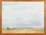 KNOX Archibald,An extensive open landscape with hills beyond,Bearnes Hampton & Littlewood 2024-01-07