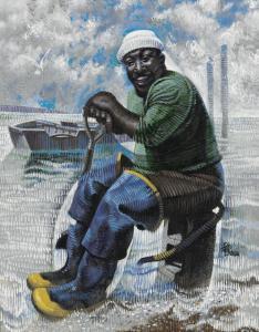 KNOX COLUMBUS 1923-1999,Oyster Fisherman,1996,Swann Galleries US 2019-10-08