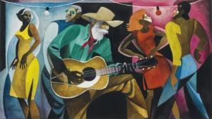 KNOX COLUMBUS 1923-1999,Untitled (Musician and Dancers),1990,Swann Galleries US 2019-04-04