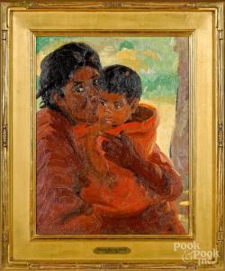 KNOX Susan Richer 1875-1959,Native American mother with child,Pook & Pook US 2019-01-12