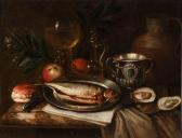 KNYFF LEONARD 1650-1722,Nature morte à la truite et aux huîtres,Sotheby's GB 2023-11-14