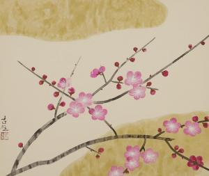 KOBAYASHI Kokei 1883-1957,red Ume blossoms,1988,Mainichi Auction JP 2023-12-20