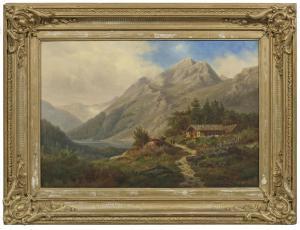 KOBELKA 1863,Alpenlandschaft mit Gebirgssee,Schloss DE 2019-09-14