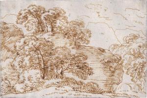 KOBELL Ferdinand 1740-1799,Baumbestandene Felslandschaft,Galerie Bassenge DE 2023-12-01