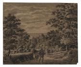 KOBELL Franz Innocenz 1749-1822,Landscape with a Huntsman and his Dog,Swann Galleries US 2006-01-25