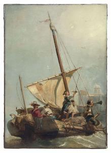KOBELL Hendrik II 1751-1779,L'arrivée au port,18th century,Beaussant-Lefèvre FR 2022-10-14