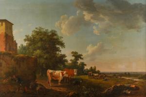 KOBELL JanBaptist II 1778-1814,A traveller resting by a country track,Bellmans Fine Art Auctioneers 2023-10-10