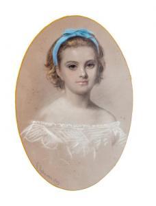 KOBERWEIN Georg 1820-1876,A Young Girl with Blue Ribbon in her Hair,Mealy's IE 2017-05-30