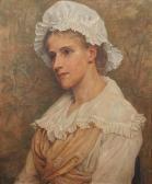 KOBERWEIN TERRELL Georgina 1876-1903,Portrait of a young lady with lace trimmed shawl ,1879,Bonhams 2011-03-16