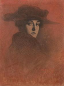 KOBLITZ Arnold,Portrait de femme au chapeau,1918,Artcurial | Briest - Poulain - F. Tajan 2018-03-27