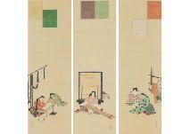 KOBORI Tomoto,The four arts: painting, harp, chess and calligraphy,Mainichi Auction JP 2021-09-03