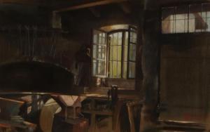 Koch George Joseph 1884-1951,Interior view of a metalsmith's studio wit,1905,John Moran Auctioneers 2017-08-08