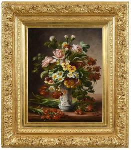 KOCH Michel 1853-1927,Still Life with Summer Flowers in a Delft Vase,Brunk Auctions US 2019-03-22