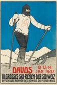 KOCH Walter 1875-1915,DAVOS,1907,Swann Galleries US 2017-03-16