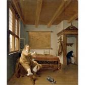 KOEDIJCK Isaack,the interior of a dutch house with a seated cavali,1648,Sotheby's 2004-04-22