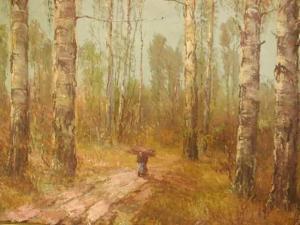KOEHLER Georg Johann 1890-1944,Porteuse de bois sur un chemin forstier,Blavignac CH 2007-03-22