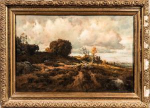 KOEHLER Paul R 1866-1909,Autumn Landscape with Herder Driving a Flock,Skinner US 2020-03-18