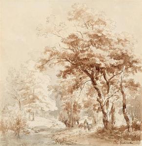 KOEKKOEK Barend Cornelis 1803-1862,A Rider in a Wooded Landscape,Lempertz DE 2017-05-20