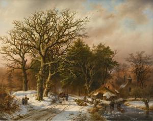 KOEKKOEK Barend Cornelis 1803-1862,A Winter's Day,1850,Sotheby's GB 2023-12-07