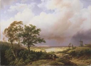 KOEKKOEK Barend Cornelis 1803-1862,Gelders landschap bij afdrijvende donderbuij en ,1849,Christie's 2002-04-24