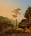 KOEKKOEK Barend Cornelis 1803-1862,Traveller on a mountain pathat sunset,1835,Glerum NL 2008-10-13