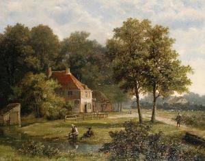 Koekkoek Barend Hendrik 1849-1909,Anglers by a stream,Bonhams GB 2011-01-18