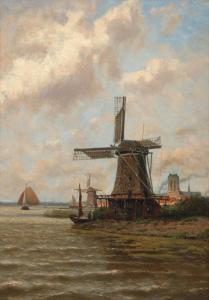 KOEKKOEK Gerard Johannes,A view of Dordrecht with windmill 'De Eendragt',1899,Christie's 2012-11-14