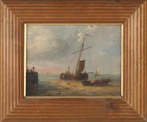 KOEKKOEK Gerard Johannes,Maritime Scene with Beached Sailing Vessels,Tooveys Auction 2022-06-08