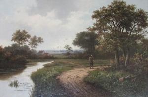 Koekkoek H.P 1864-1881,Riverside path with figure,TW Gaze GB 2017-07-29
