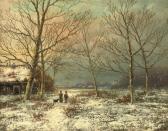 KOEKKOEK Hendrik Pieter 1843-1927,On a snowy path in winter,Christie's GB 2008-11-18