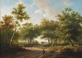 KOEKKOEK Hendrik Pieter 1843-1927,Travelers in a forest during a sunny day,Christie's GB 2012-11-14