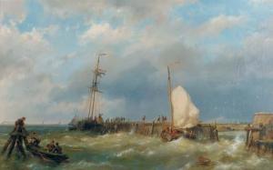 KOEKKOEK Hermanus I 1815-1882,By a jetty in stormy waters,1815,Christie's GB 2007-04-25