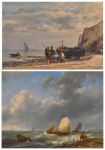 KOEKKOEK Hermanus I 1815-1882,Two coastal views,1843,Sotheby's GB 2024-04-10
