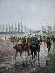 KOEKKOEK Hermanus II 1836-1909,Soldiers on Horseback,Duggleby Stephenson (of York) UK 2024-01-05