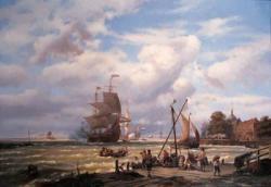 KOEKKOEK Jan Hermann Barend,A V.O.C. merchantship in the roads of Dordrecht wi,Christie's 1999-10-26