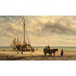 KOEKKOEK Jan Hermann Barend 1840-1912,bringing in the catch,1878,Sotheby's GB 2006-10-17
